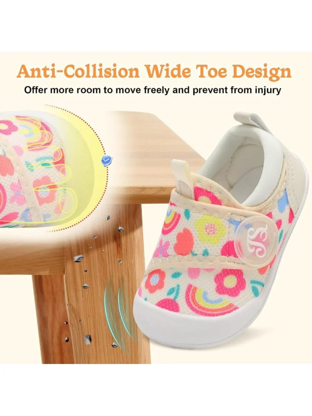 Infant Baby First Walker Shoes for Boys & Girls - Barefoot Sneakers with Wide